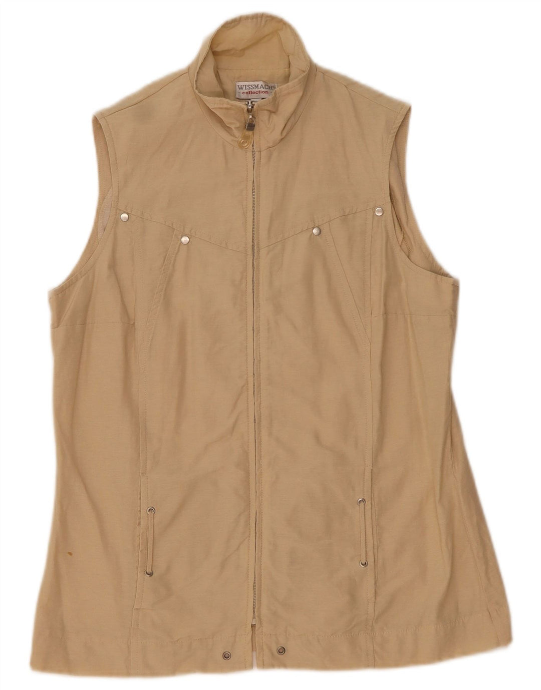 Gilet oversize da donna Wissmach UK 10 piccolo in cotone beige