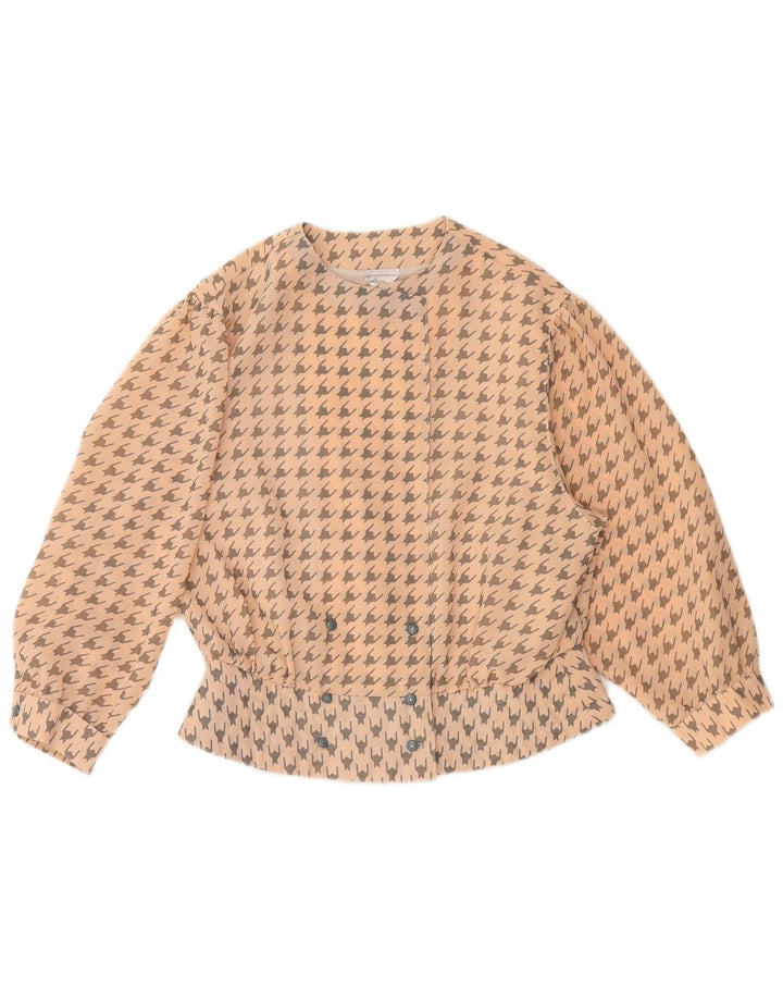 MARKWALD Camicia corta da donna con maniche a 3/4 Camicetta EU 40 Pied de poule rosa medio