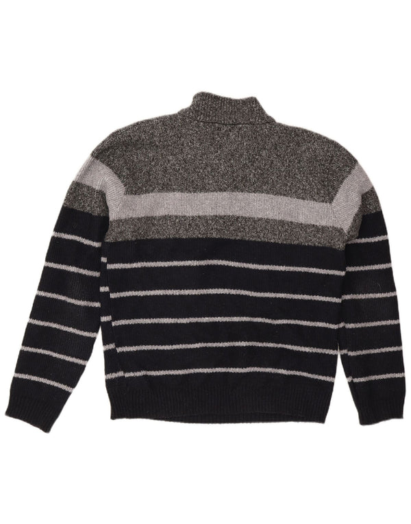 Pierre Cardin Maglione da uomo con zip e collo XL Poliestere a righe grigie