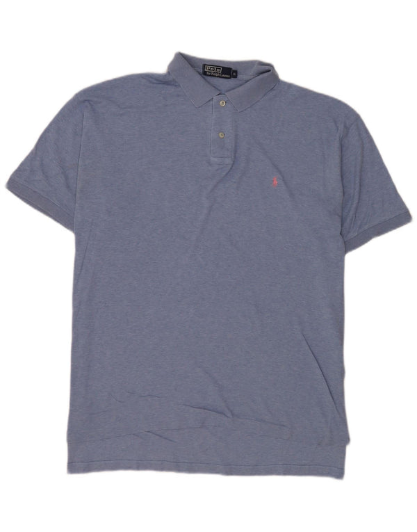 Polo Ralph Lauren Camicia da uomo XL in cotone screziato blu