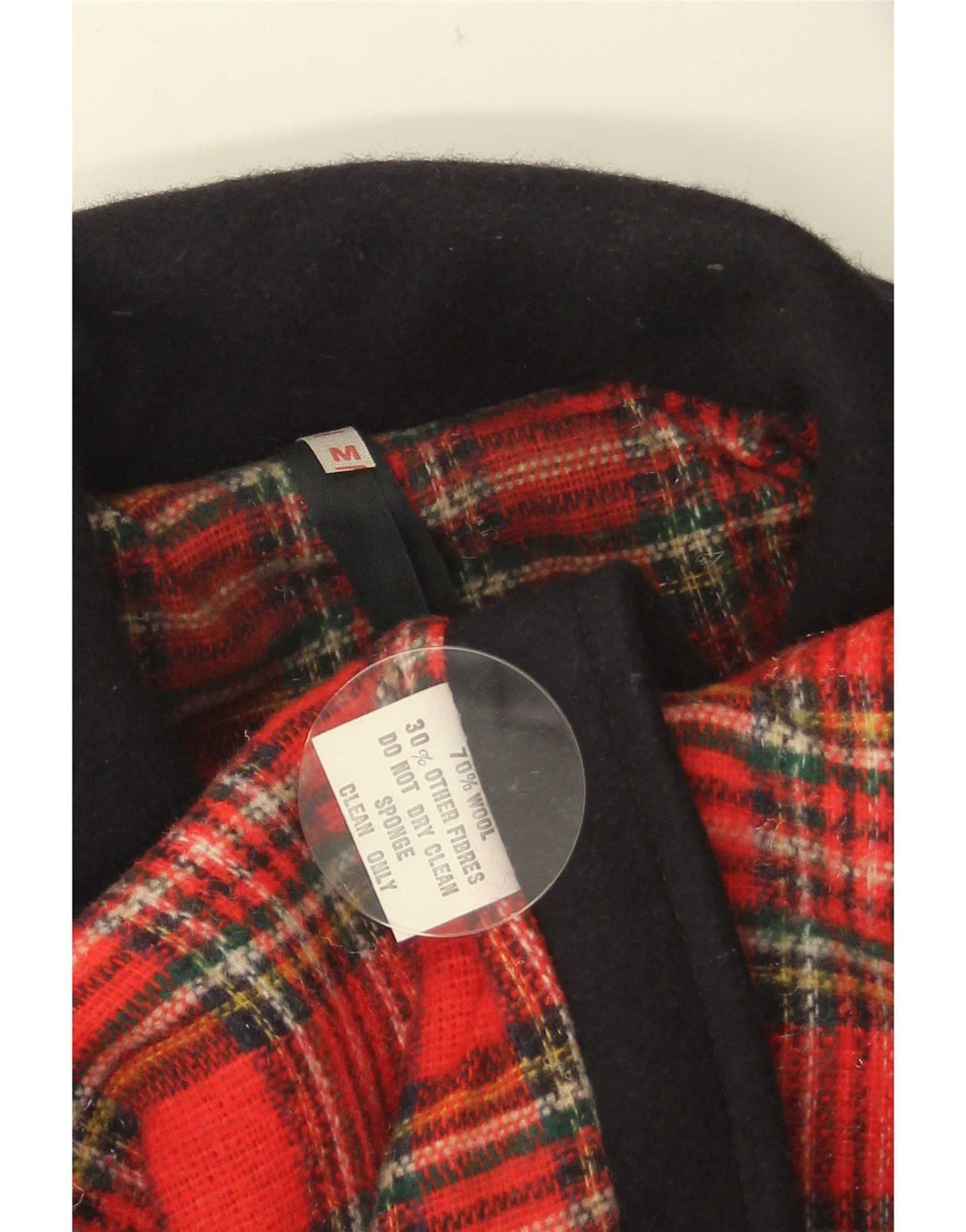 Giubbotto bomber vintage da uomo UK 38 medio in lana color block blu navy