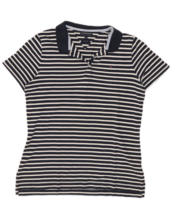 Polo da donna Tommy Hilfiger Classic Fit UK 12 Medium Navy Blue Striped