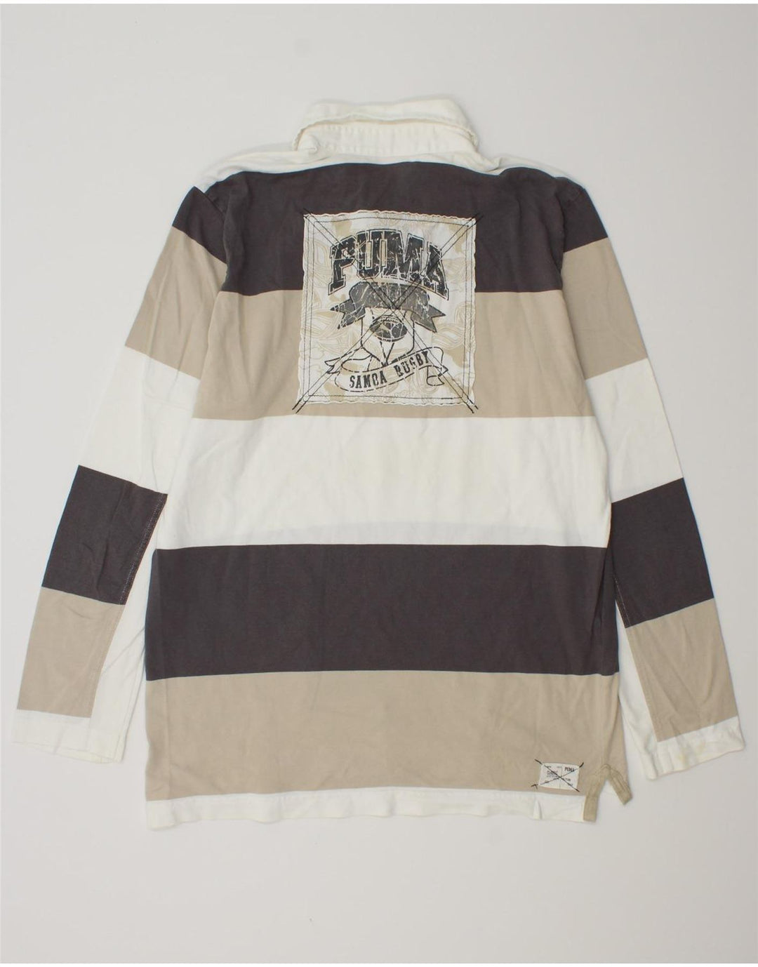 Polo da rugby a maniche lunghe con grafica PUMA da uomo, a righe grandi, multicolore