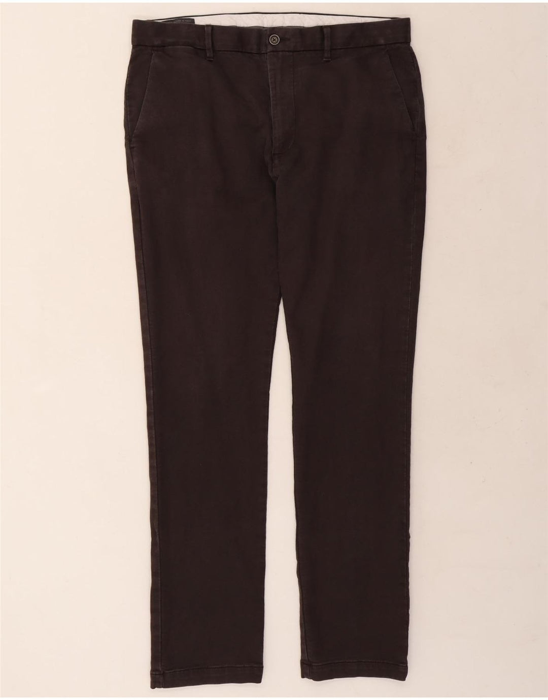 Pantaloni chino slim da uomo Marks & Spencer W36 L33 cotone marrone