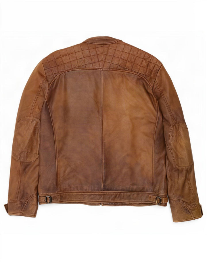 Giacca in pelle da uomo Ashwood UK 48 4XL Marrone