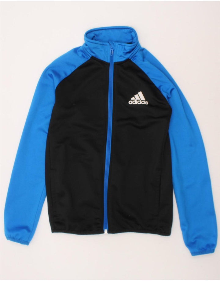 ADIDAS Boys Tracksuit Top Jacket 9-10 Years Black Colourblock Polyester Vintage Adidas and Second-Hand Adidas from Messina Hembry 
