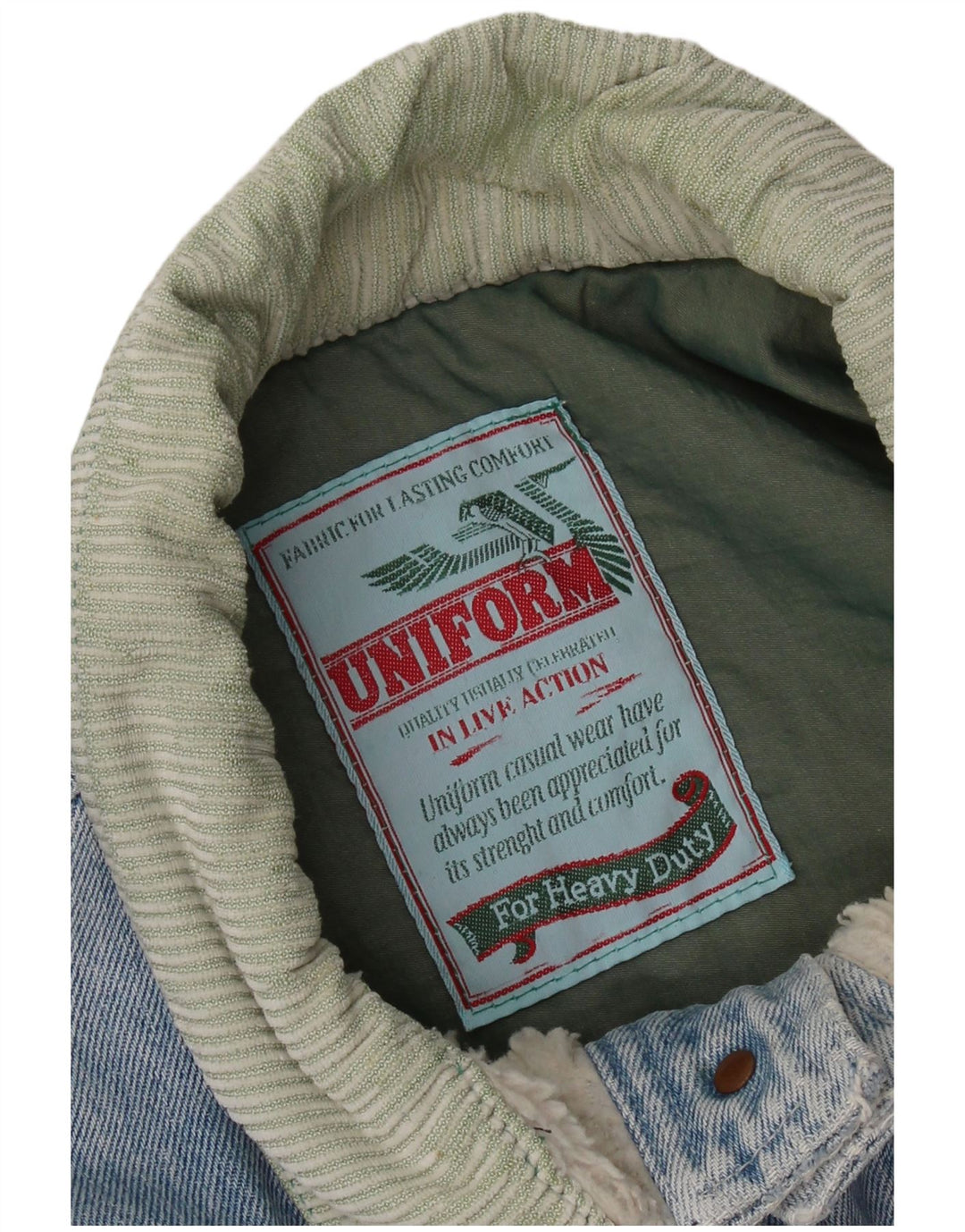 Giacca uniforme da uomo in denim Sherpa UK 42 XL Blu