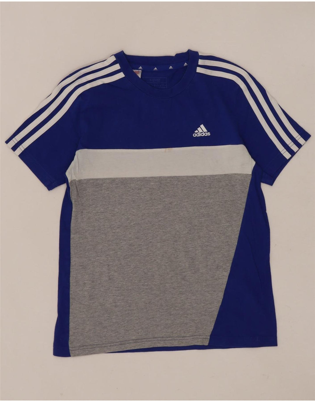 Maglietta Adidas da ragazzo, 11-12 anni, in cotone color block blu