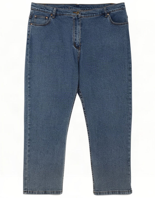 Cotton Traders Womens Slim Cropped Jeans UK 20 2XL W38 L26 Blue