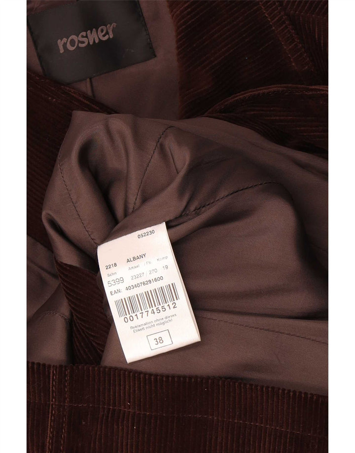Giacca blazer in velluto a coste a 3 bottoni da donna Rosner EU 38 Tencel marrone medio