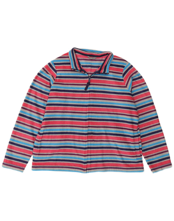 Giacca in pile da donna Marks & Spencer UK 18 XL Sport a righe multicolori