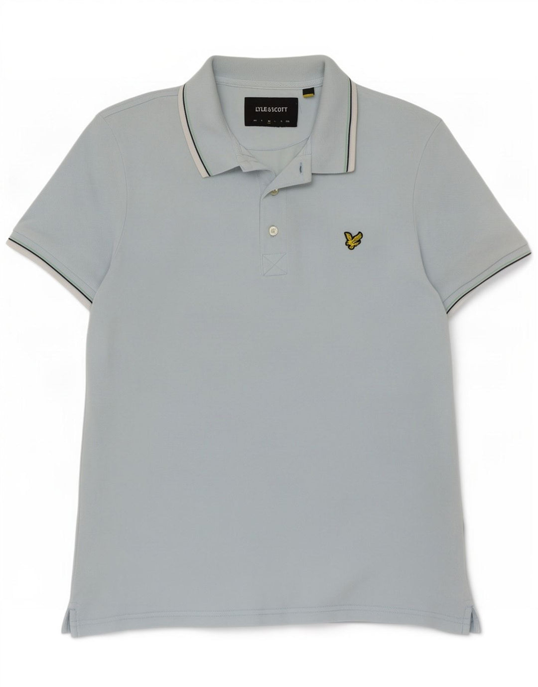 Polo da uomo Lyle & Scott in cotone a righe blu medio
