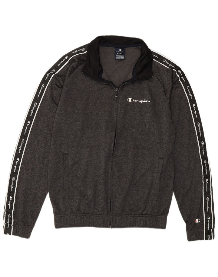 Giacca da tuta grafica da uomo Champion XS in poliestere color block grigio