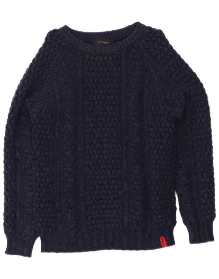 Maglione maglione girocollo da uomo vestibilità regolare Les Copains piccolo blu navy