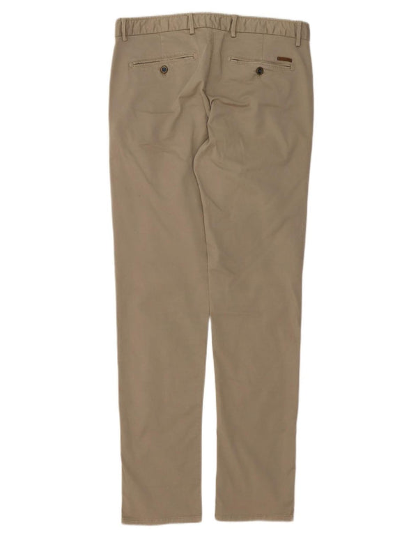 Pantaloni chino slim fit da uomo Massimo Dutti EU 42 Large W32 L34 Beige