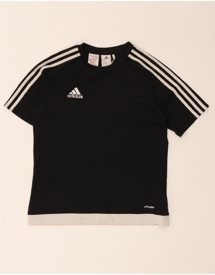 T-shirt ADIDAS da ragazzo Climalite 13-14 anni in poliestere color block nero