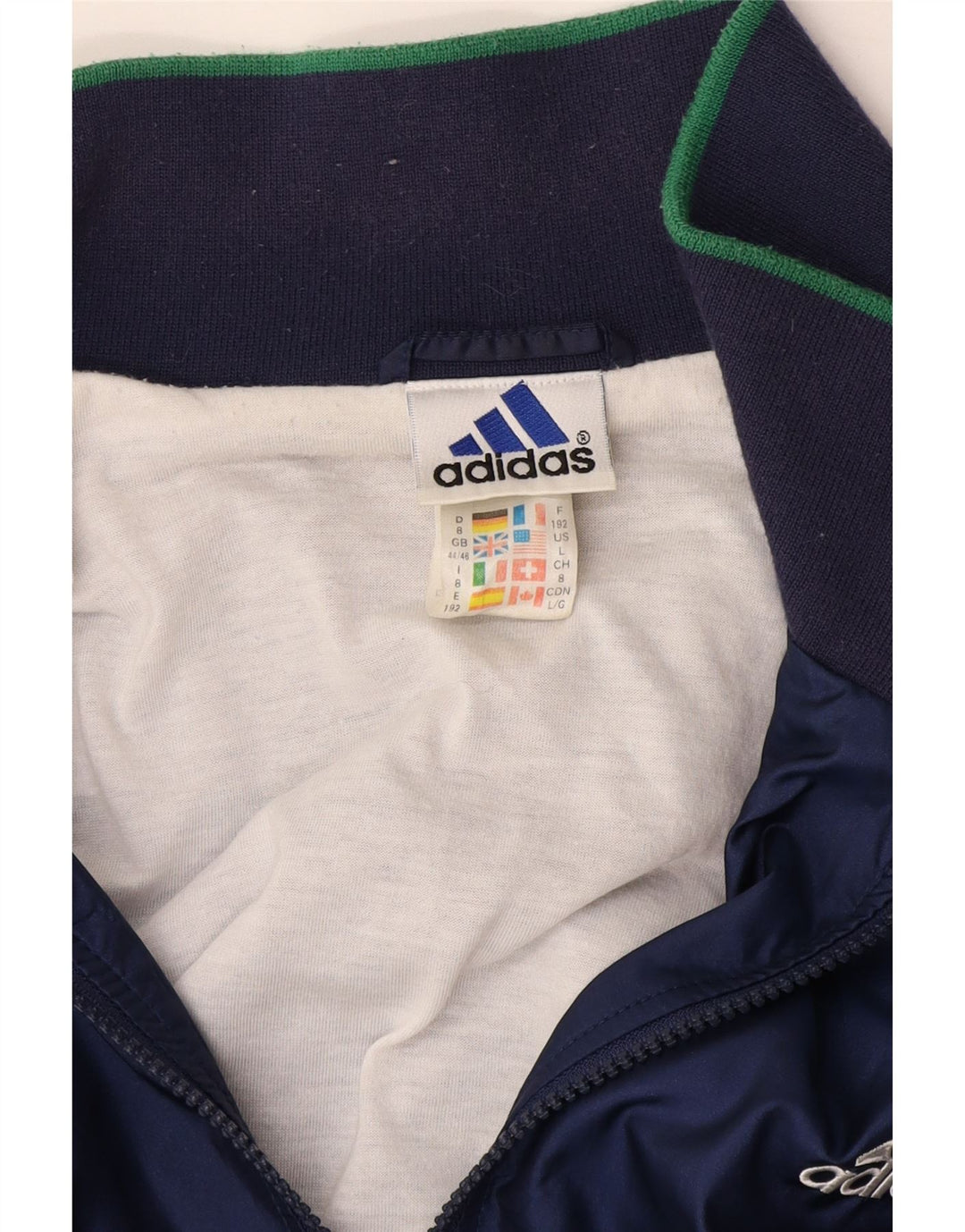 Giacca da tuta da uomo Adidas UK 44/46 Large Blu Navy Colourblock