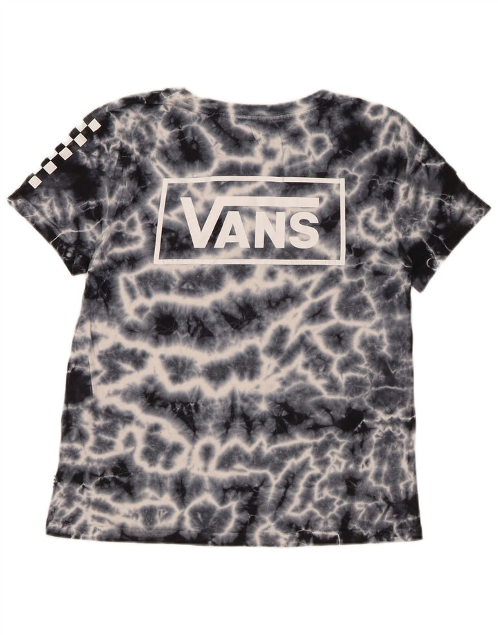 T-shirt grafica da donna VANS Top UK 10 Small in cotone tie dye blu navy