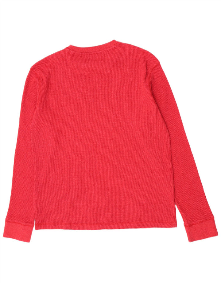T-shirt da uomo Chaps Top manica lunga grande rossa in cotone