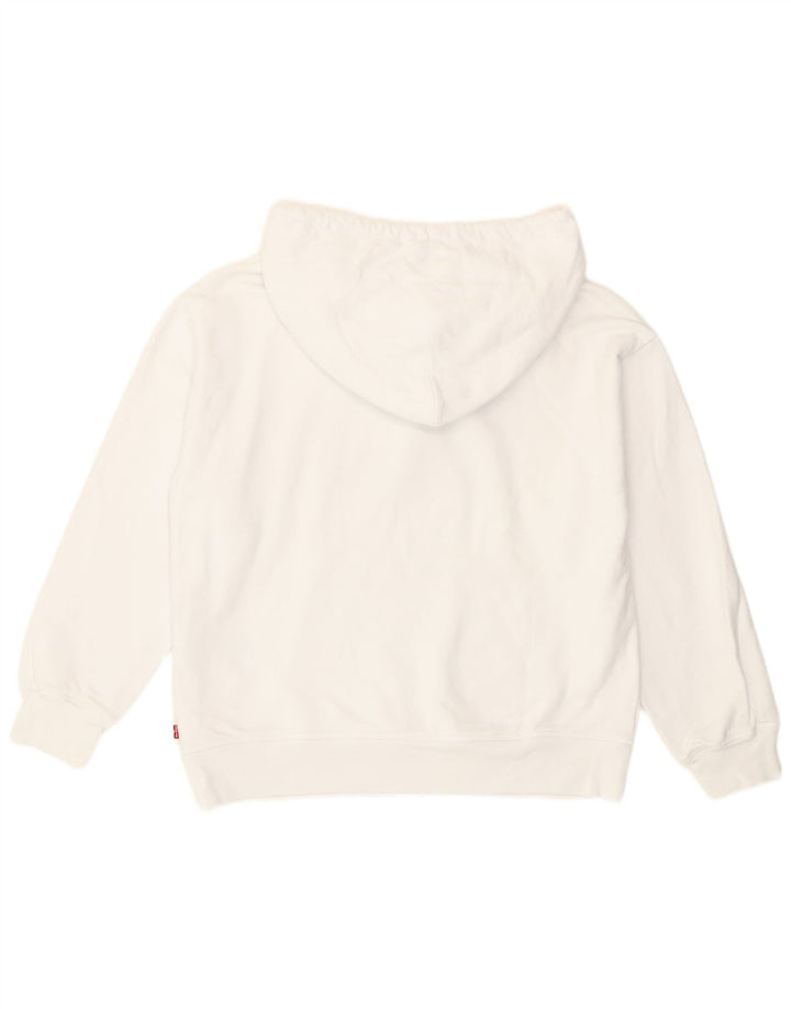 Maglione con cappuccio oversize grafico da donna Levi's UK 14 Cotone bianco medio