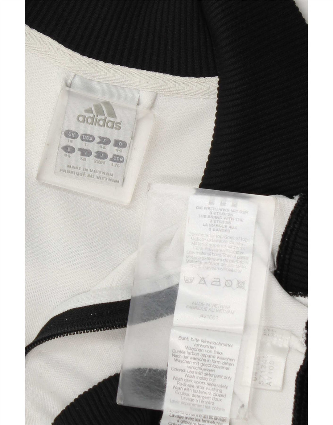 Giacca da tuta da donna Adidas UK 18 XL Poliestere color block bianco
