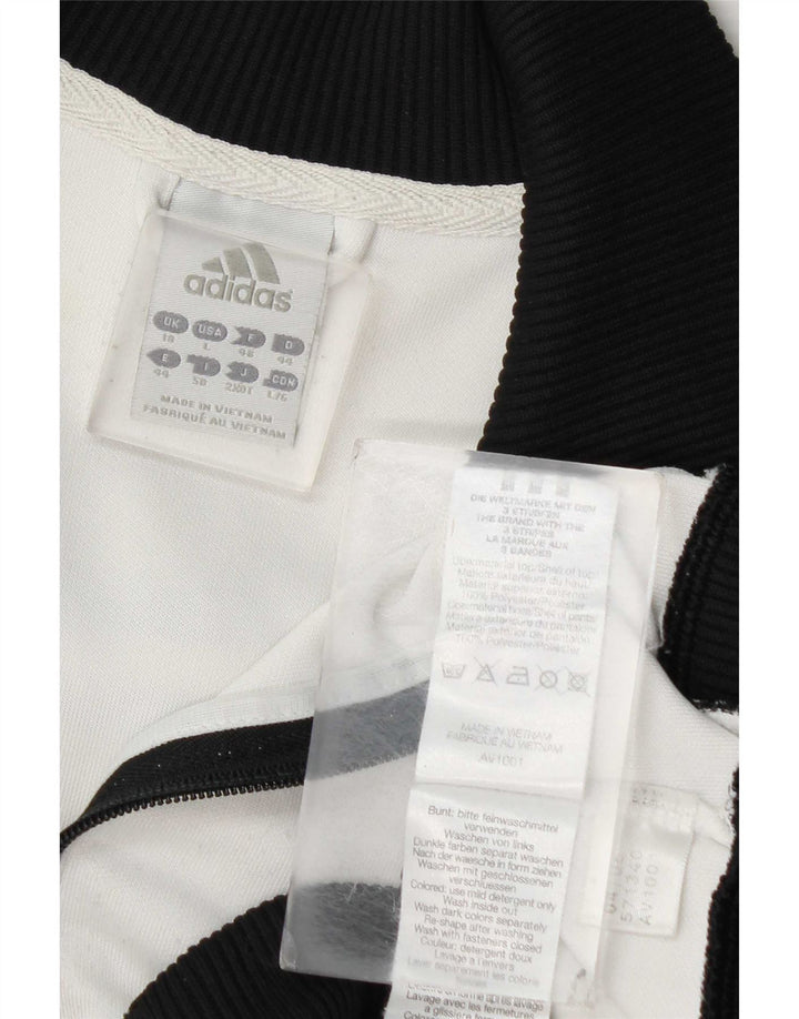 Giacca da tuta da donna Adidas UK 18 XL Poliestere color block bianco