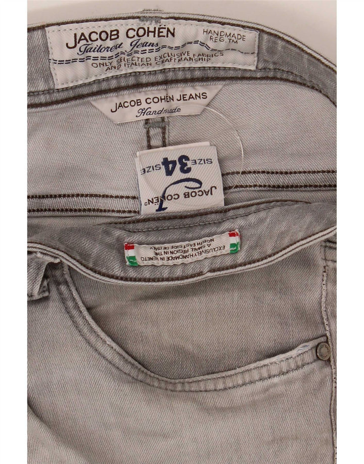Jeans slim da uomo Jacob Cohen W34 L30 cotone grigio