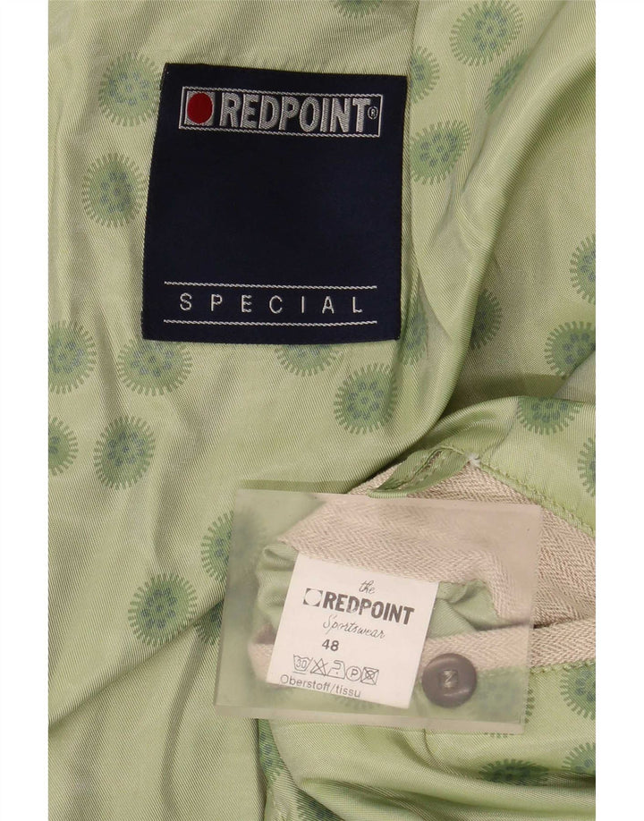 Giacca blazer da uomo a 3 bottoni Redpoint IT 48 Cotone a spina di pesce beige medio