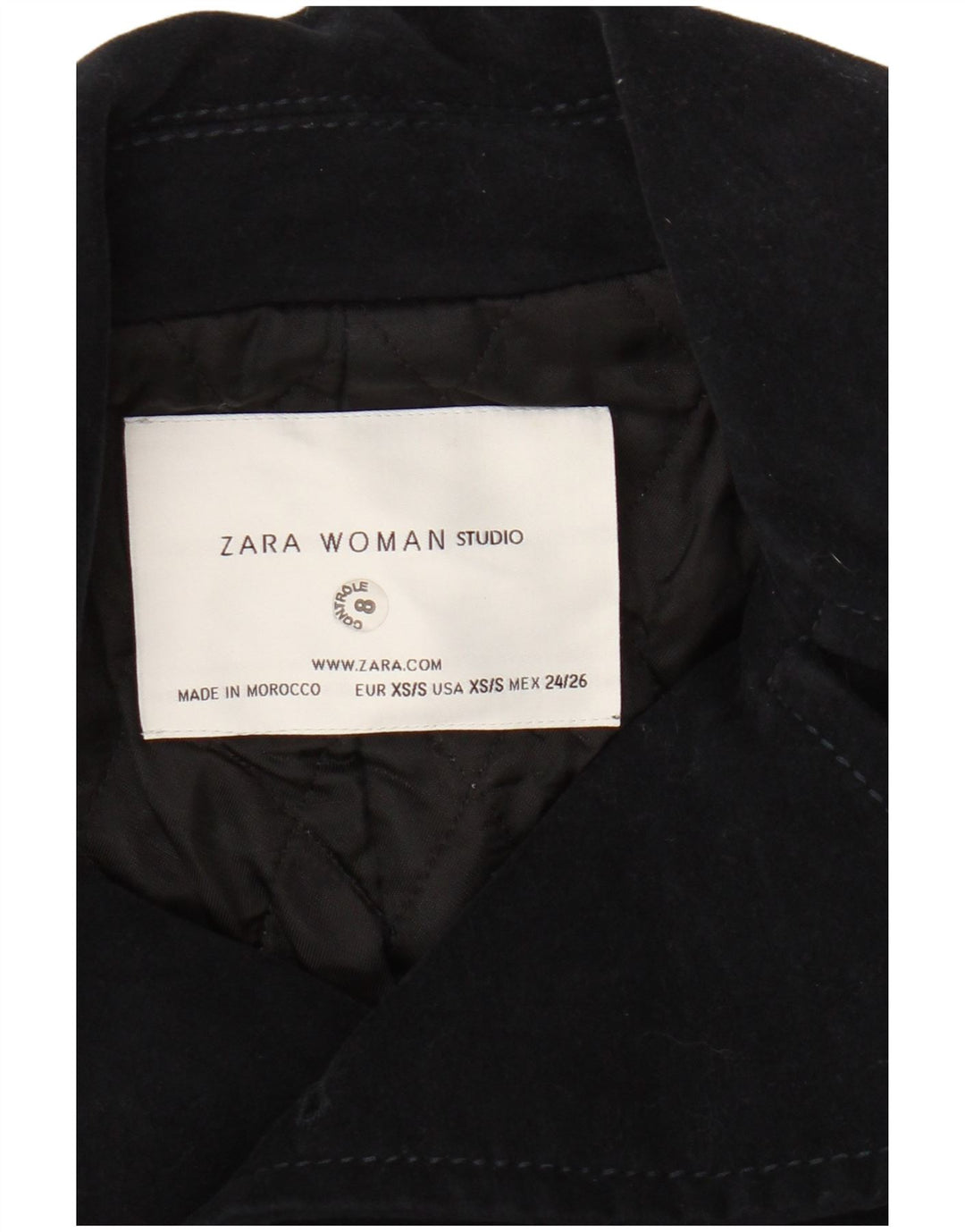 Giubbotto bomber doppiopetto corto da donna Zara UK 6 XS cotone blu navy