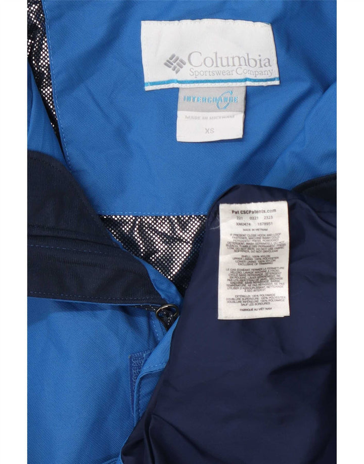 Giacca antipioggia Columbia Interchange da uomo UK 34 XS Blu Colourblock in poliammide