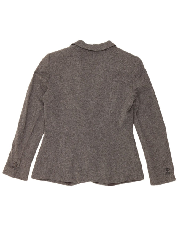 Giacca blazer a 1 bottone da donna Zara UK 12 Viscosa grigio medio