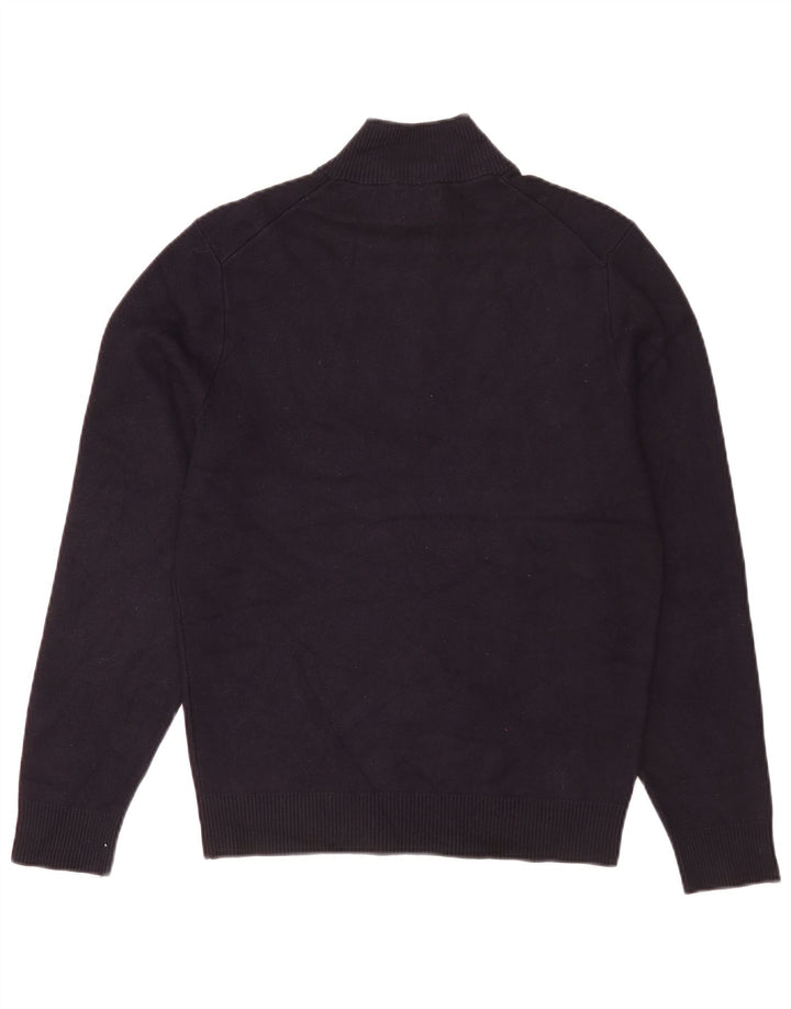 Maglione maglione da uomo con zip e collo Massimo Dutti blu navy medio