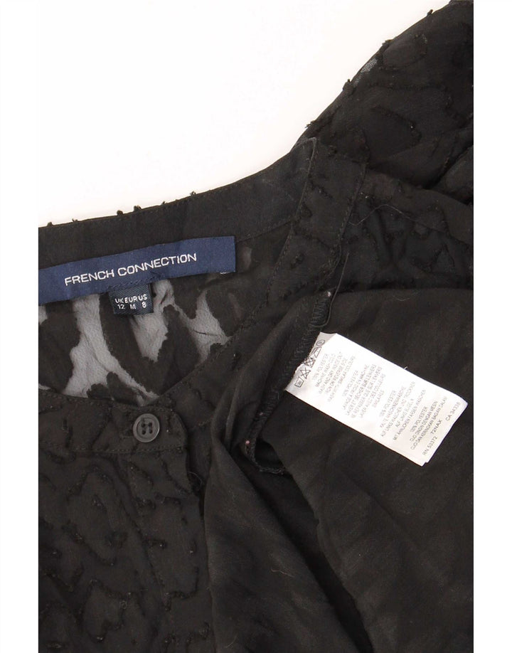 Top tunica trasparente da donna French Connection UK 12 medio nero