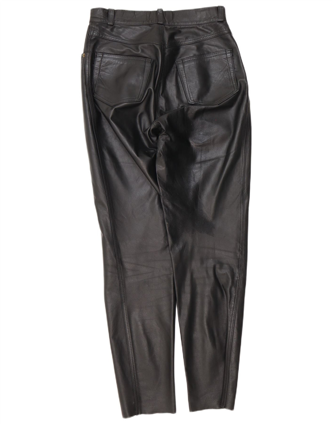 Pantaloni affusolati da donna in vera pelle W28 L29 Neri