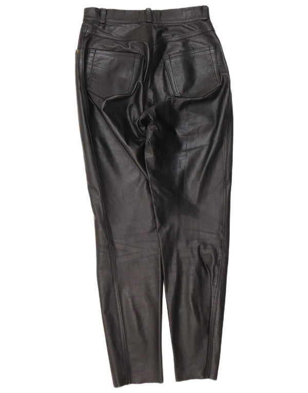 Pantaloni affusolati da donna in vera pelle W28 L29 Neri