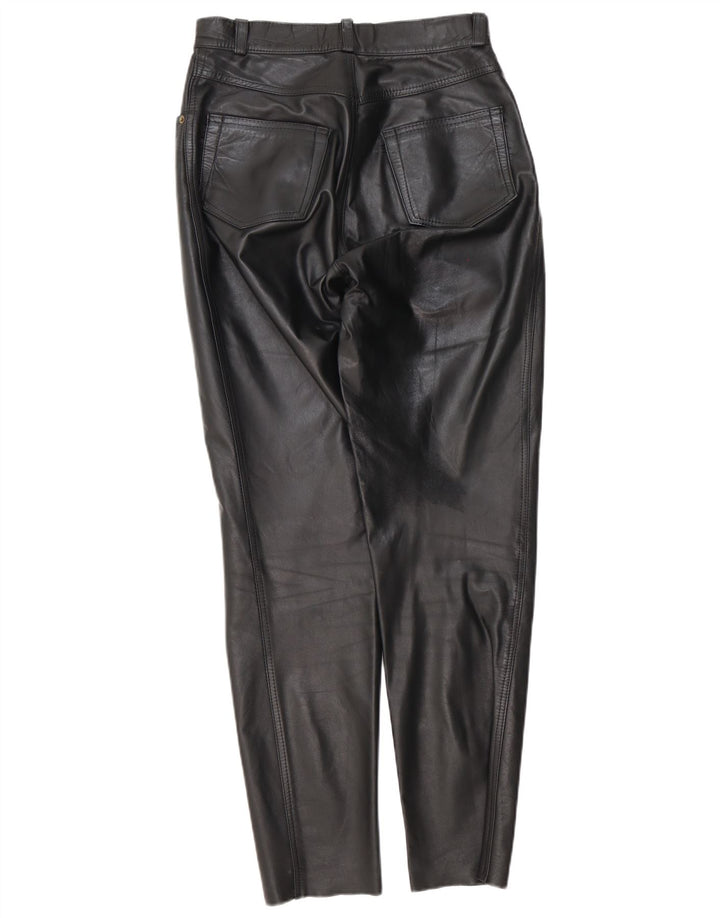 Pantaloni affusolati da donna in vera pelle W28 L29 Neri