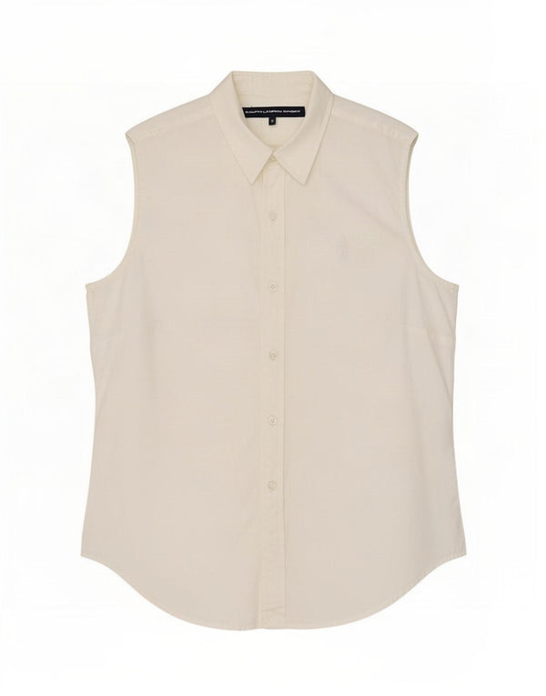 Camicia senza maniche da donna Ralph Lauren US 4 Small in cotone bianco