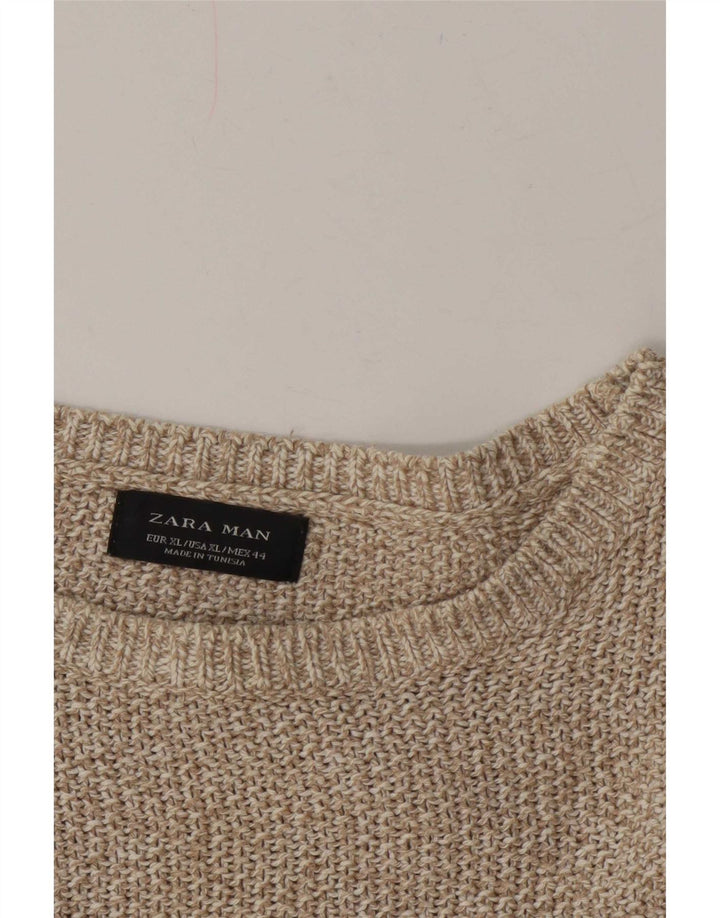 Maglione Zara da uomo con scollo a barca XL grigio screziato