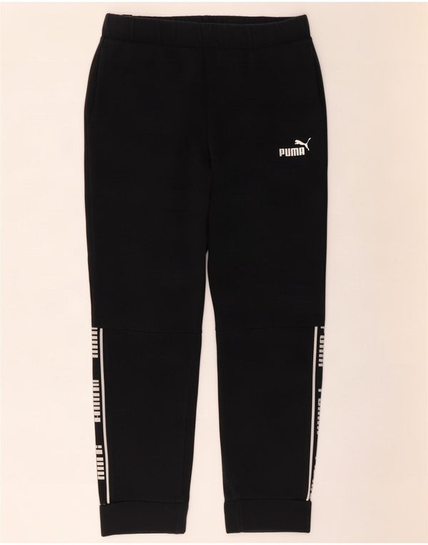 Puma Pantaloni da tuta con grafica da donna Joggers UK 10 Small Black Cotton