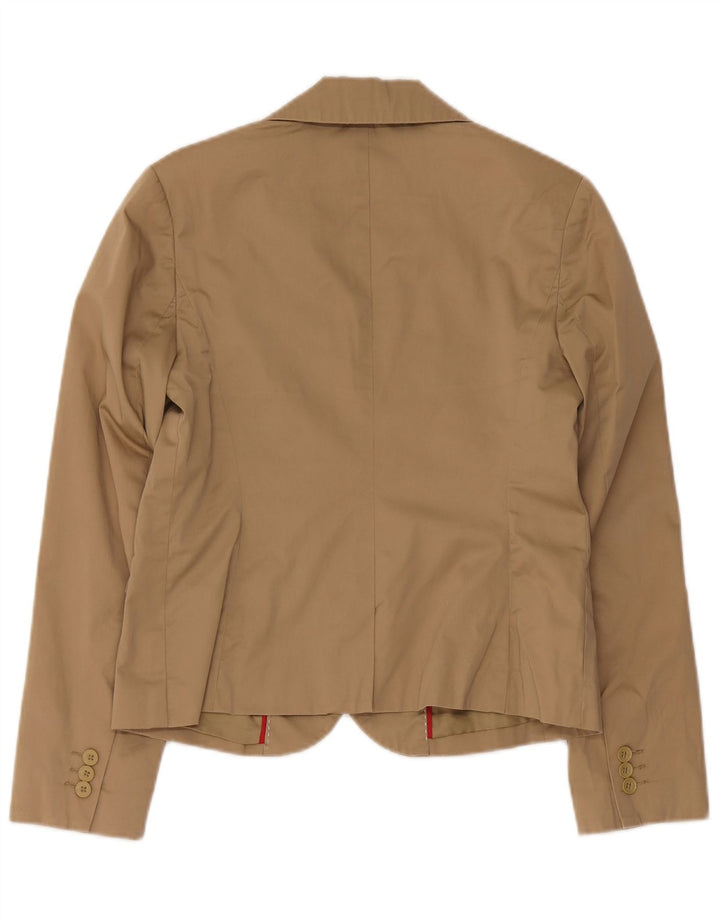 Giacca blazer a 2 bottoni da donna Tommy Hilfiger US 8 cotone beige medio