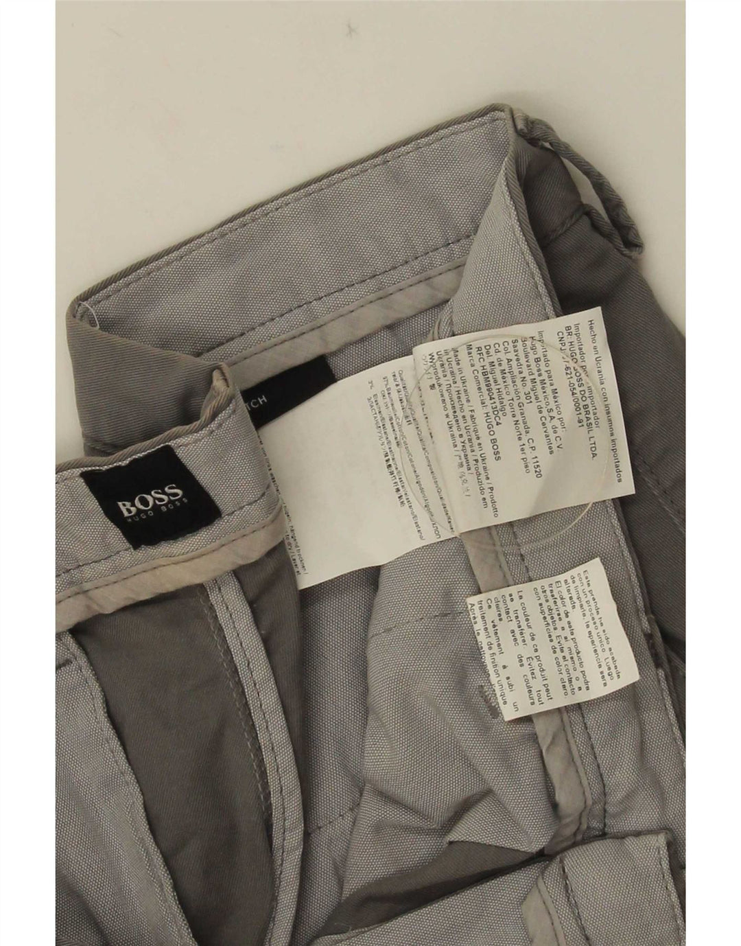 Pantaloni chino slim da uomo Hugo Boss EU48 medio W32 L30 cotone grigio