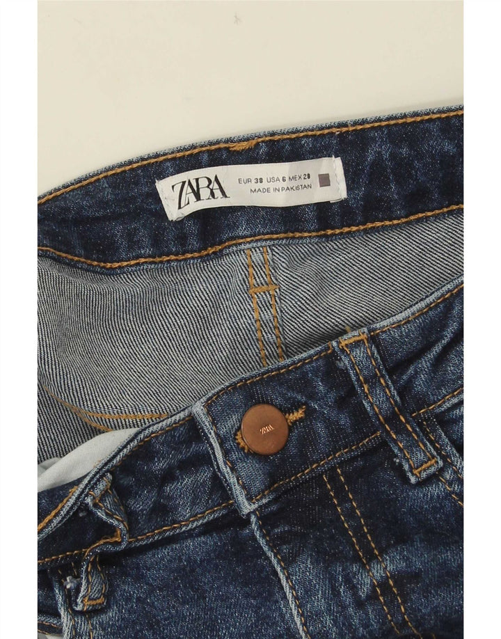 Jeans svasati a vita alta da donna Zara EU 38 piccoli W28 L31 blu