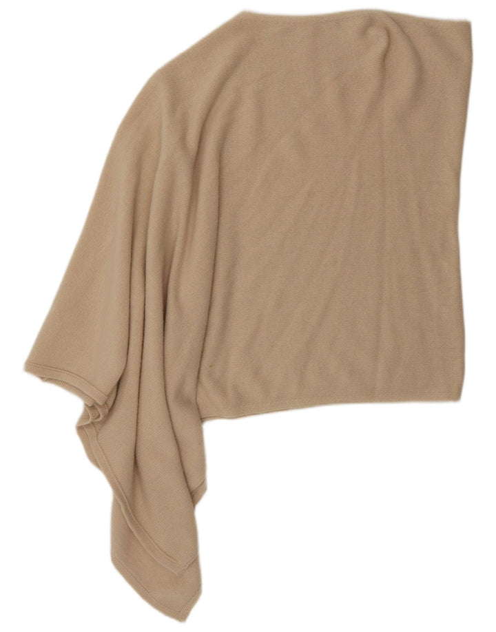 Maglione poncho asimmetrico da donna Benetton, taglia unica, in lana beige