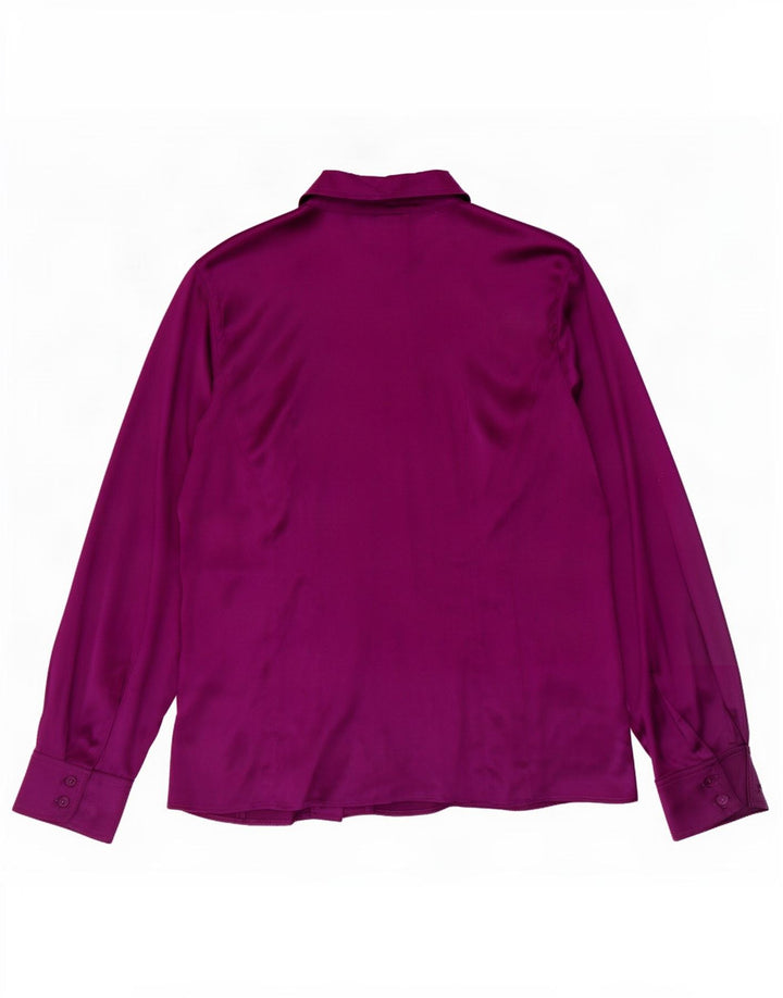 Marina Rinaldi Camicia Camicetta da Donna Taglia 21 Media Marrone Seta