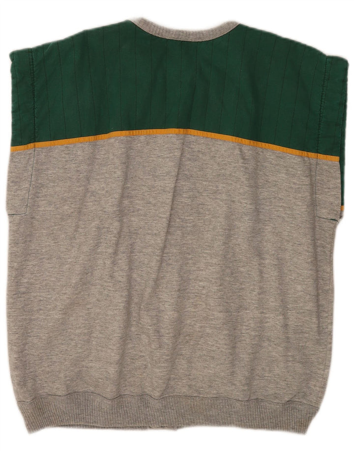 Giacca da ginnastica vintage da uomo senza maniche, grande color grigio