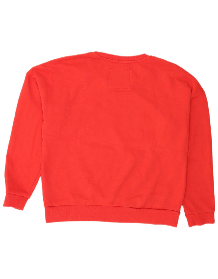 Felpa oversize con grafica da donna Superdry, maglione UK 16, grande, cotone rosso