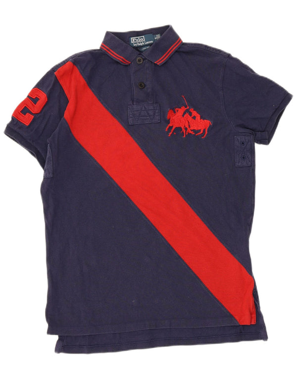 Polo Ralph Lauren da uomo, vestibilità personalizzata, polo da rugby, piccola, blu navy