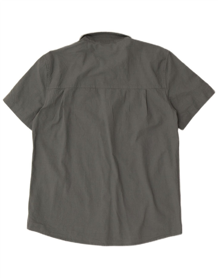 Camicia a maniche corte da uomo Mountain Warehouse Large in cotone grigio