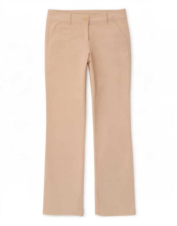 Pantaloni dritti in velluto a coste da donna Benetton IT 40 Medium W30 L31 Beige