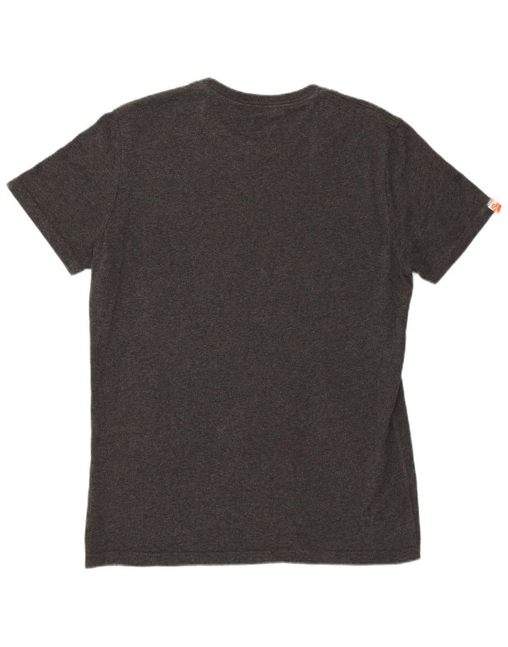 T-shirt grafica da uomo SUPERDRY Top grande in poliestere grigio